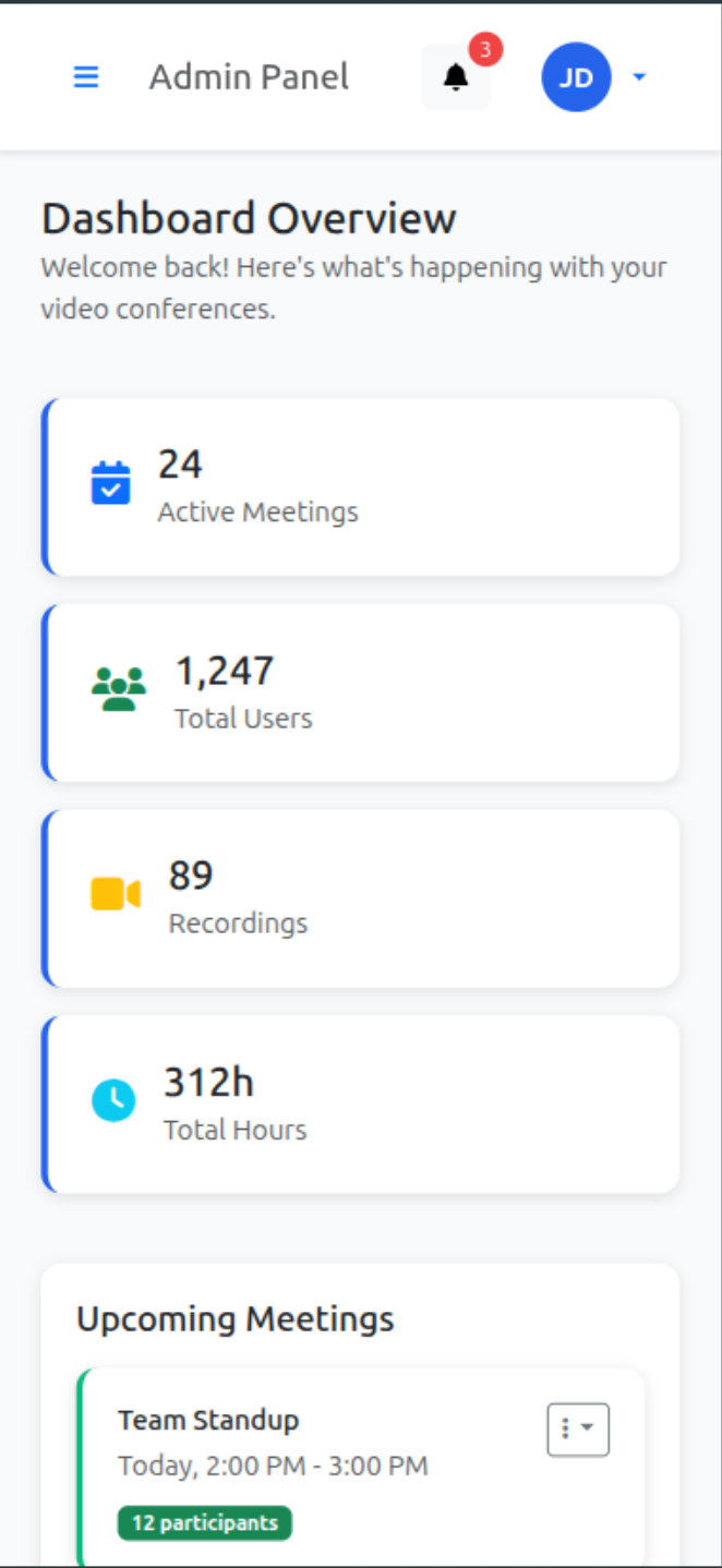 Mobile Meeting dash